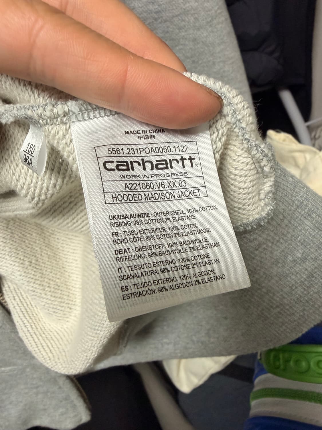 칼하트wip 매디슨 후드집업 L 상품이미지5