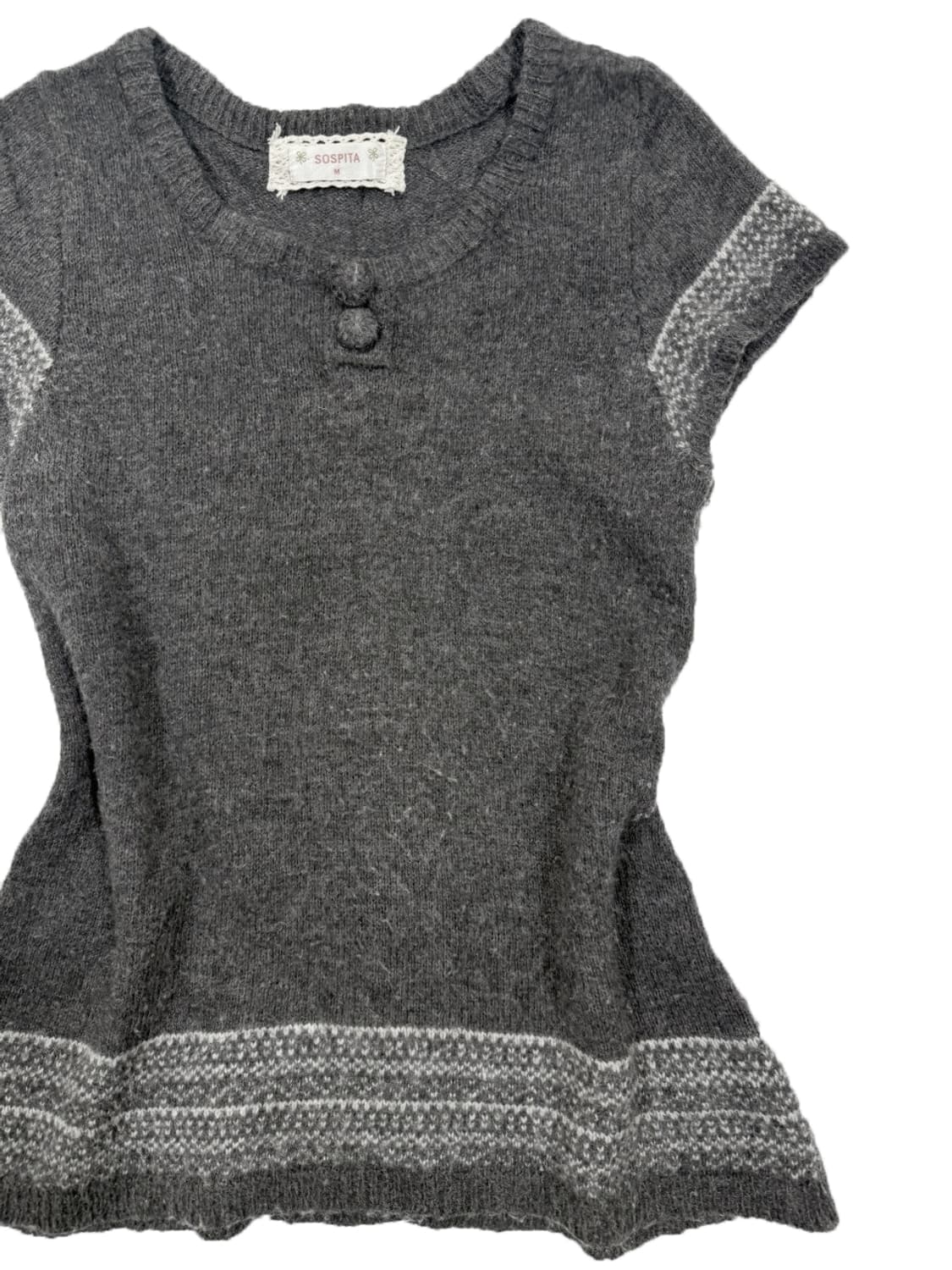 빈티지 SOSPITA 그레이 모리 반팔 니트 상품이미지2