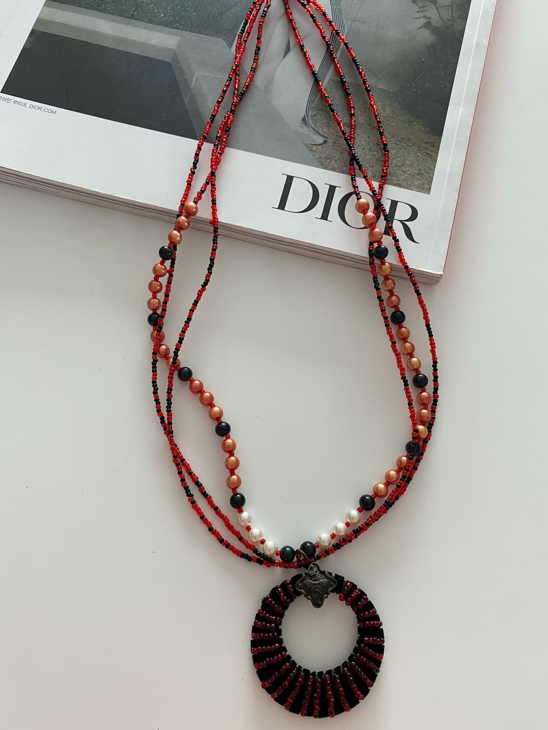 빈티지 나비 비드 목걸이 페어리 펑크 다크엔젤  상품이미지8