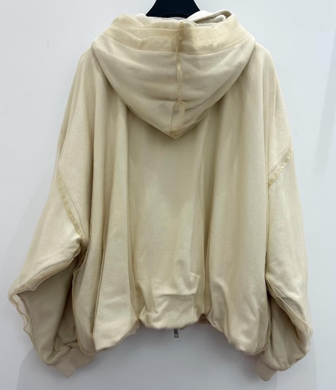 정품 우영미 아이보리 오버핏 쉬폰 후드집업 새제품 48사이즈 상품이미지3