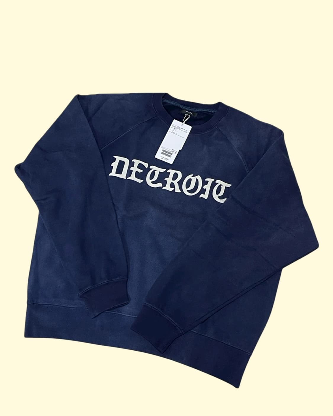 빔즈 프린팅 크롭 맨투맨 네이비 상품이미지1