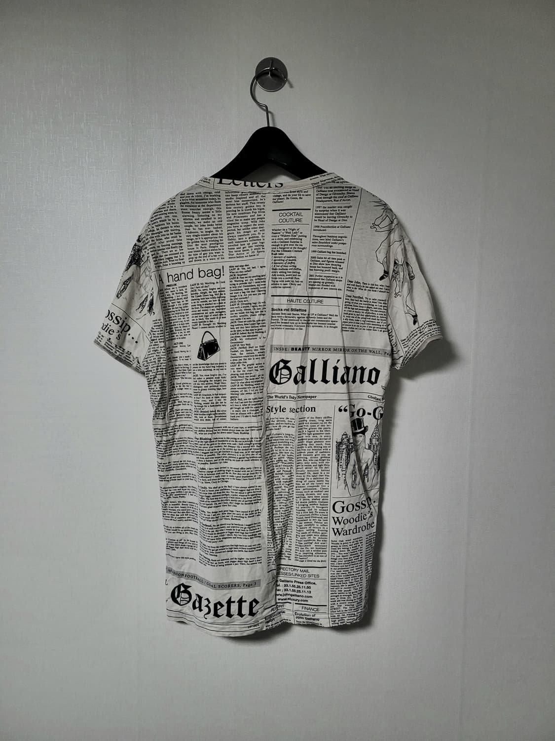 John galliano 뉴스페이퍼 티셔츠 상품이미지2