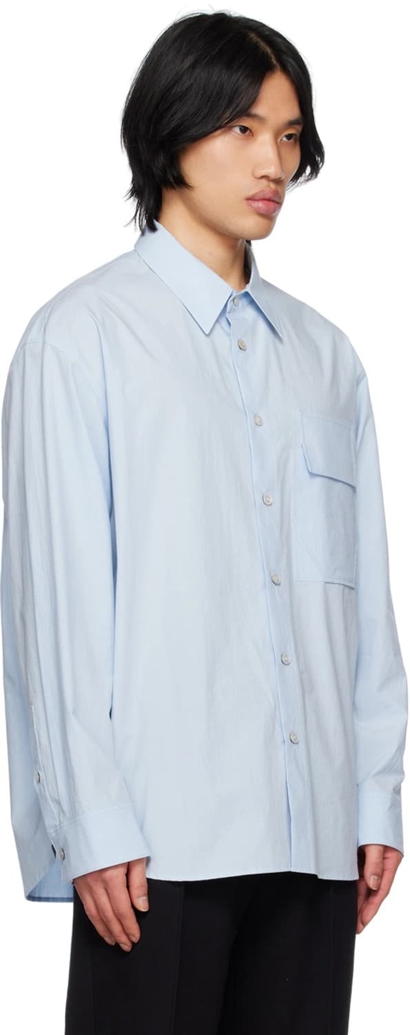 솔리드옴므 오버핏 페이퍼셔츠 스카이블루 상품이미지2