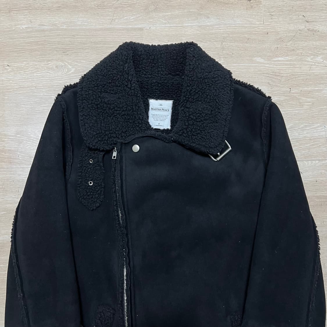 마스터피스 남성 스웨이드 뽀글이 카라 무스탕 자켓 [블랙] 50(XL) 상품이미지2