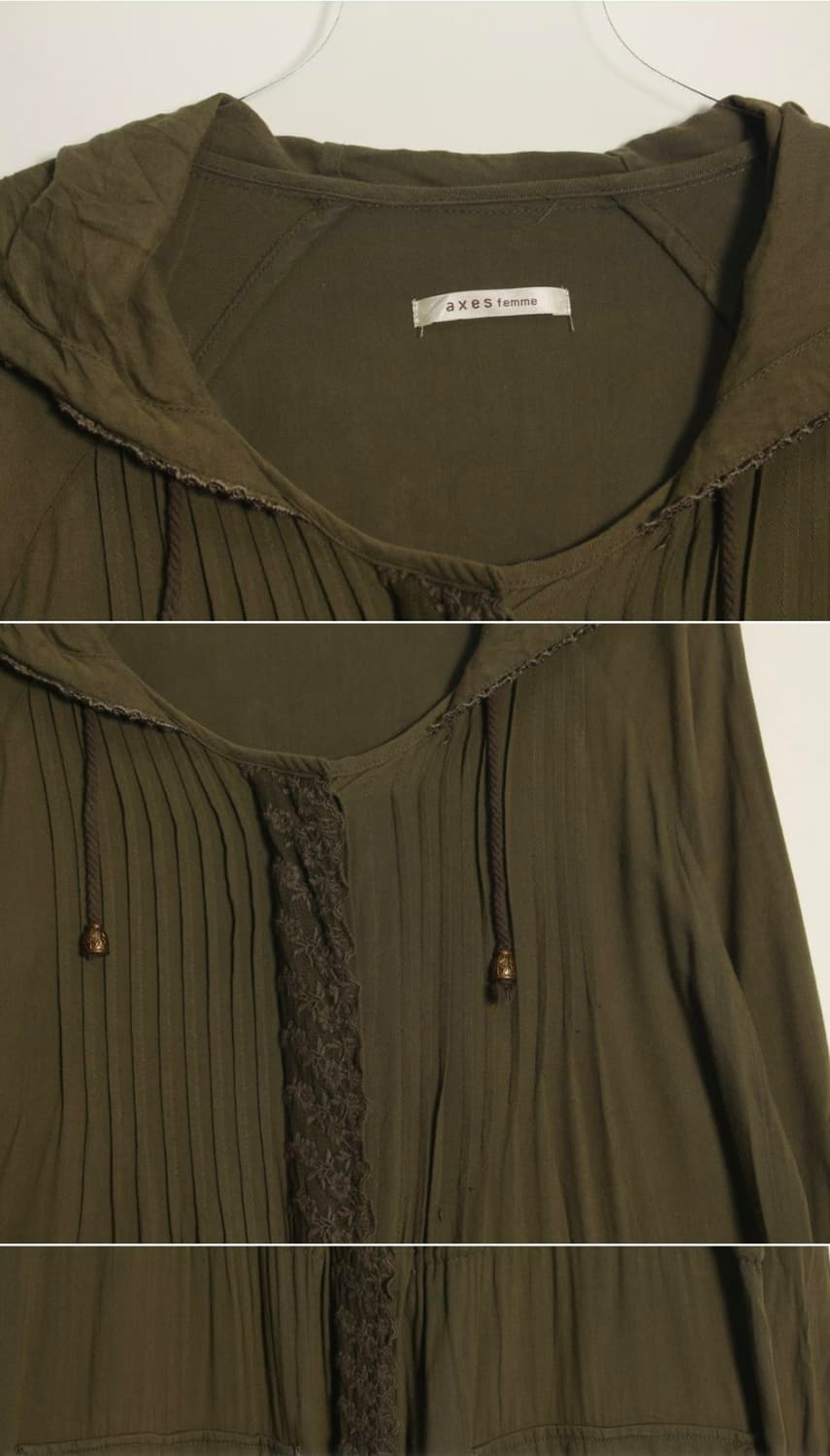 엑시즈팜 레이스 후드 야상 대대장 아우터 상품이미지2