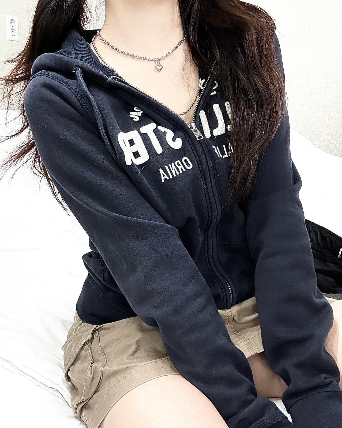 홀리스터 빅로고 다크네이비 후드집업 상품이미지2