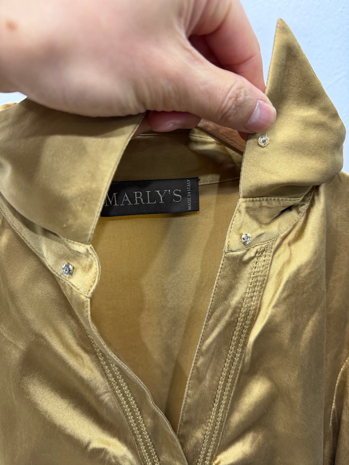 정품) MARLY'S  이태리 실크 셔츠 블라우스 42 상품이미지4