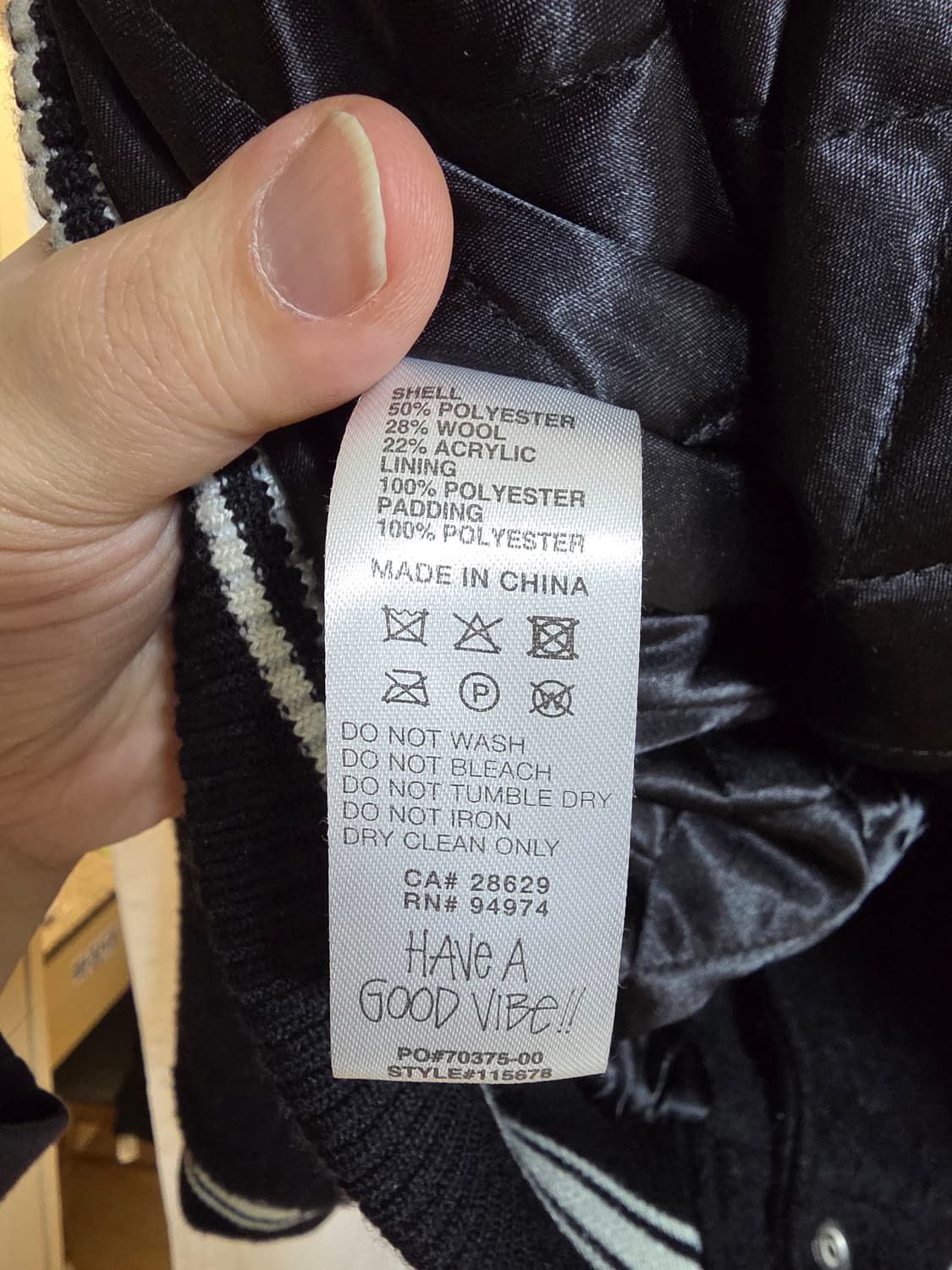 스투시 카센티노 울 바시티 자켓 블랙 상품이미지8