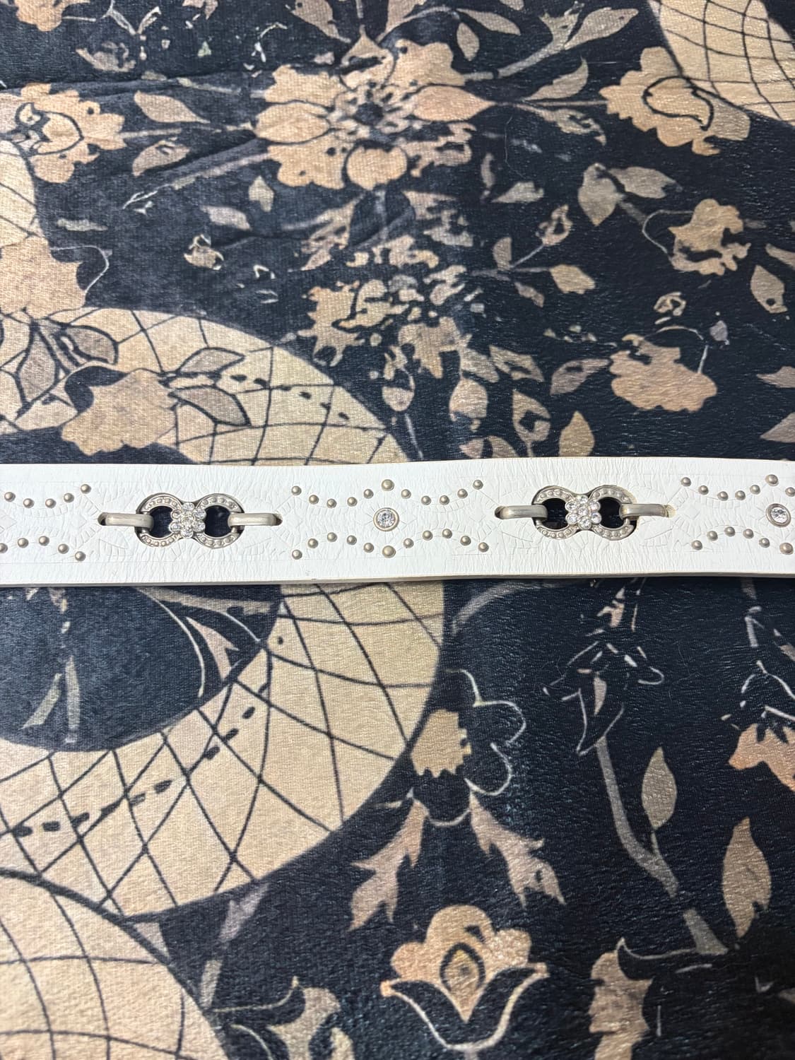 western cubic buckle detail white belt 상품이미지10