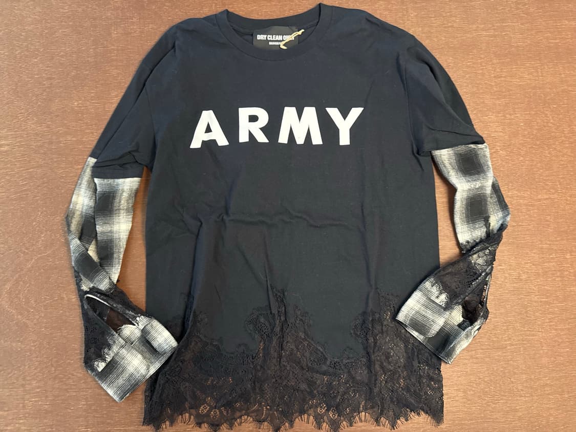 새제품 헤드투토 넘버프로젝트 드라이클린 온리 army 레이스 셔츠 티셔츠 상품이미지1