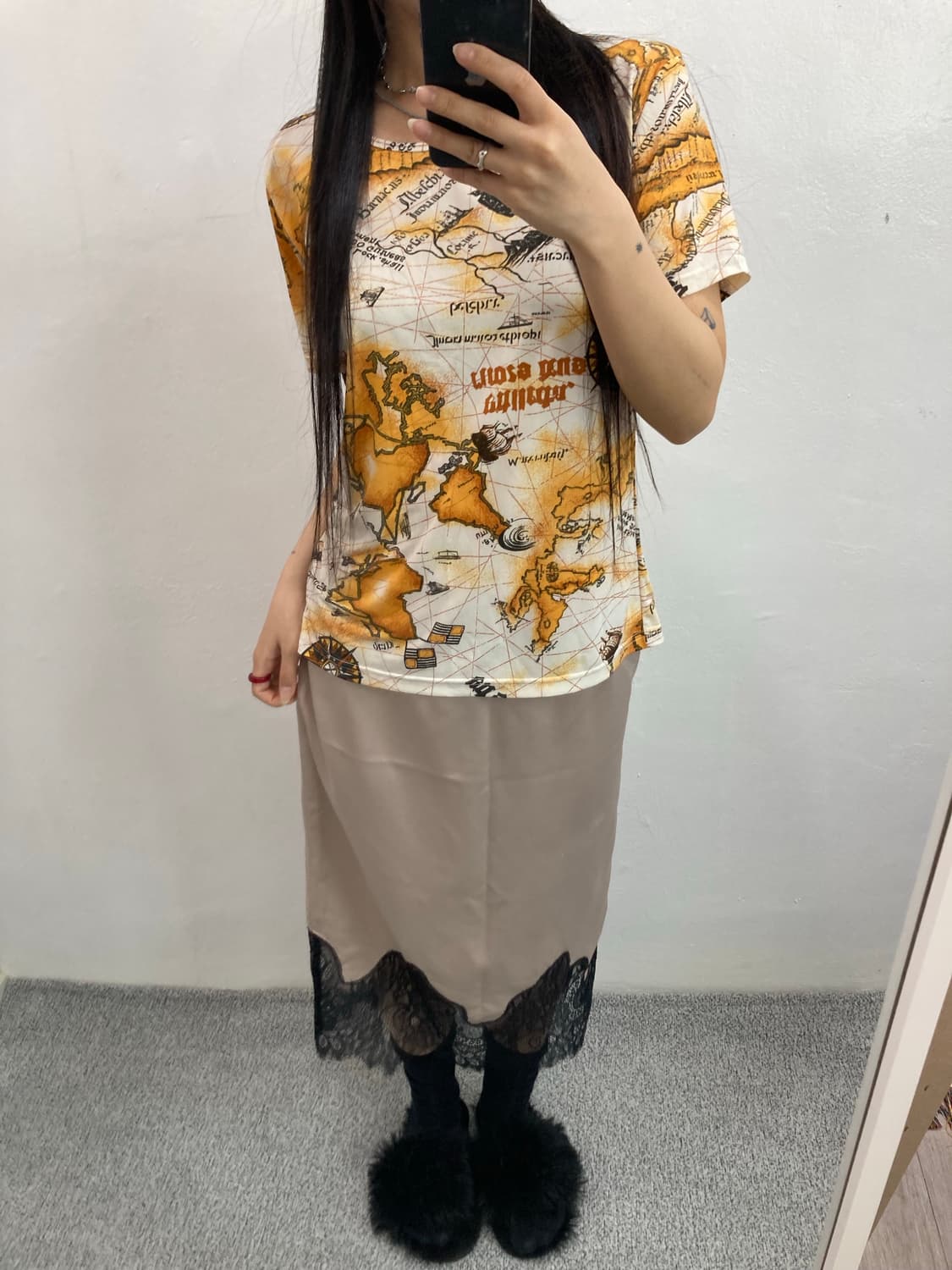 지도 프린팅 반팔티셔츠 상품이미지2