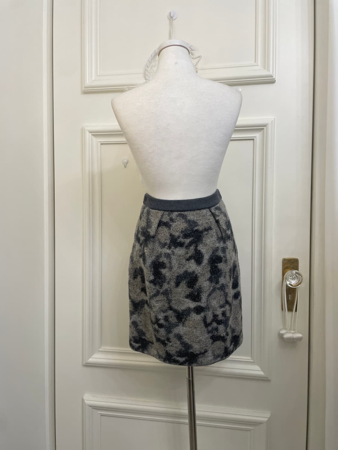 camo wool banding midi skirt(size-38) 상품이미지3