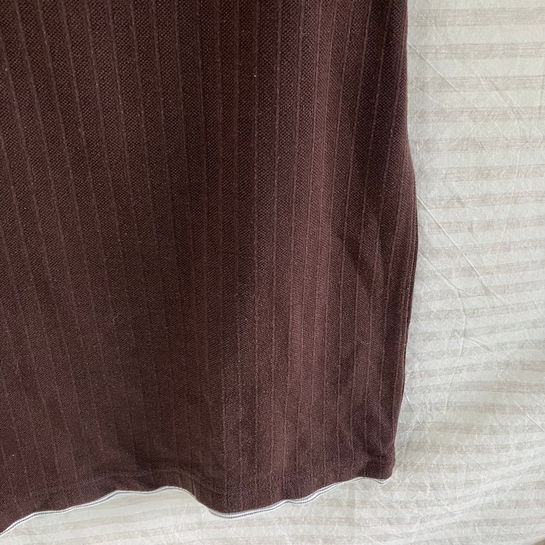 빈티지 초코 브라운 레이어드 모리 반팔 975 y2k 스트릿 갸루 펑키  상품이미지5