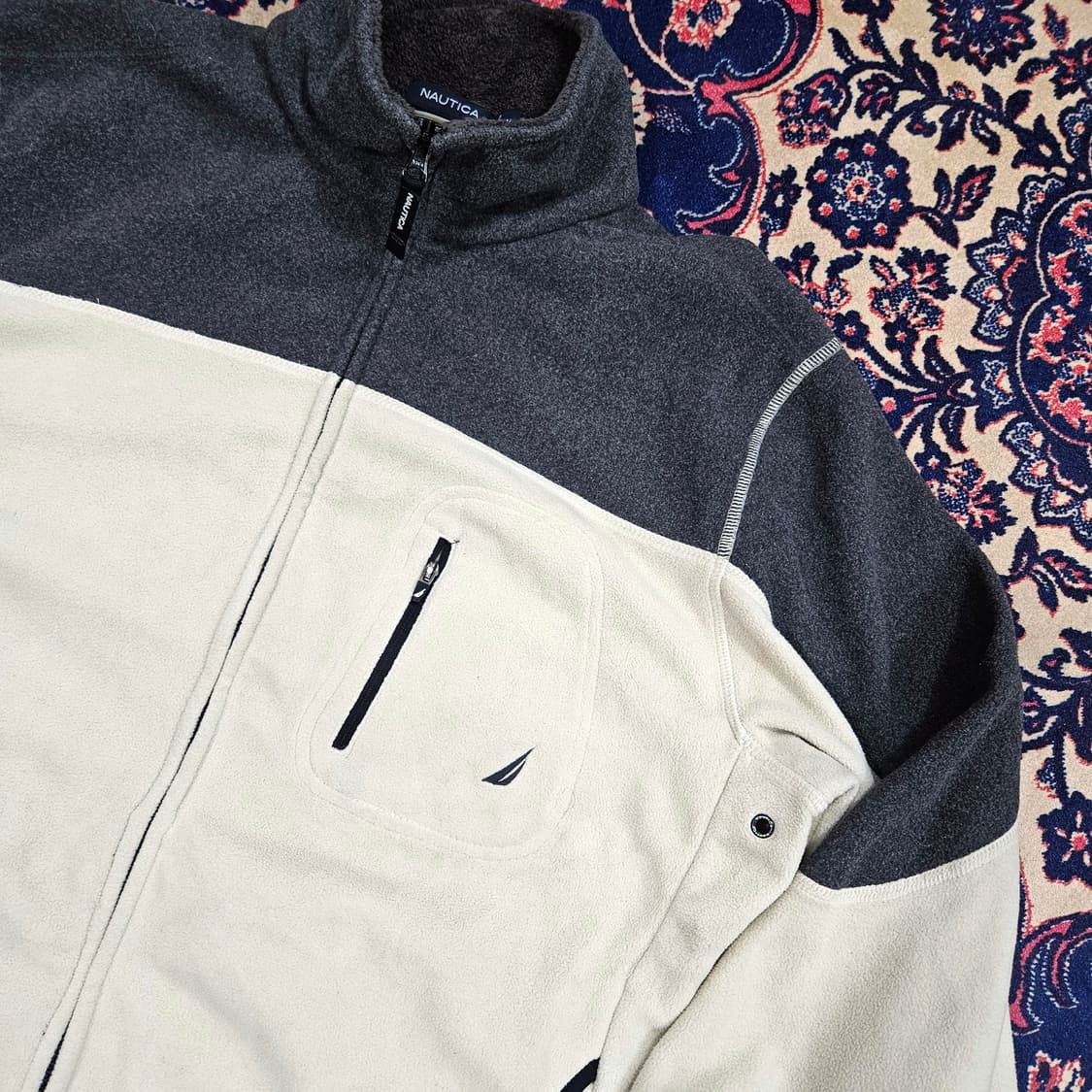 노티카(Nautica) 투톤 배색 루즈핏 플리스 자켓 M size 상품이미지2