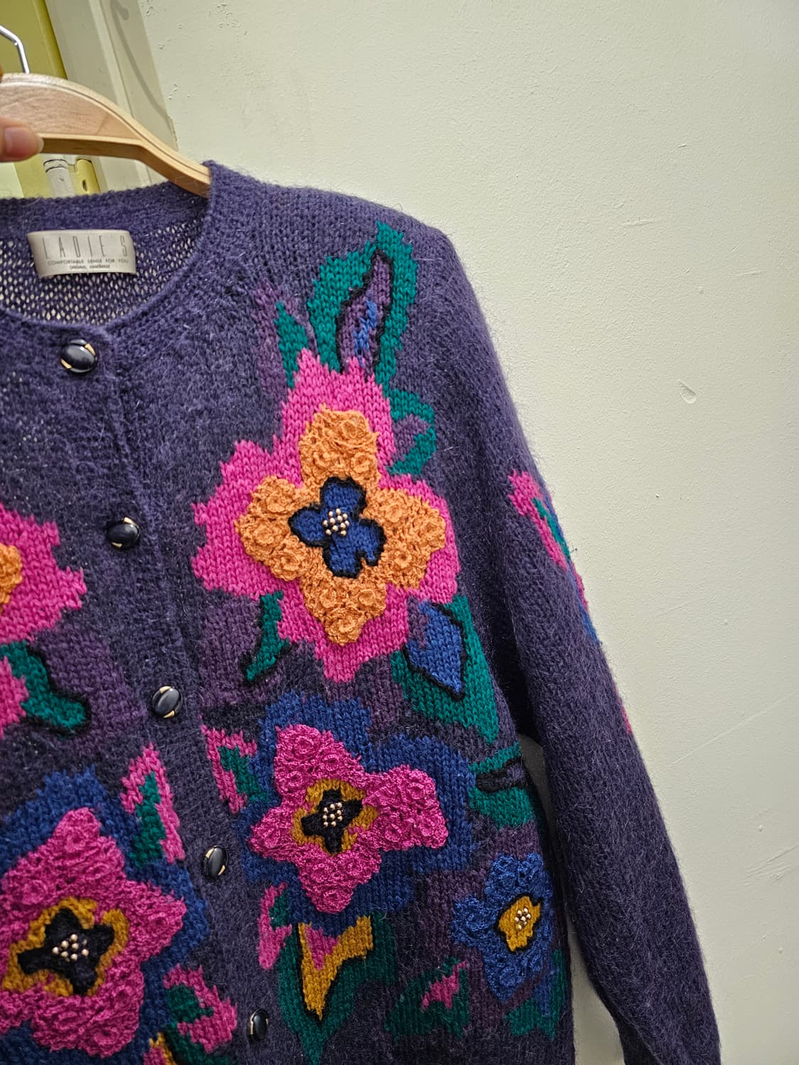 Hand made 모헤어st 크로쉐 플라워 가디건 상품이미지5