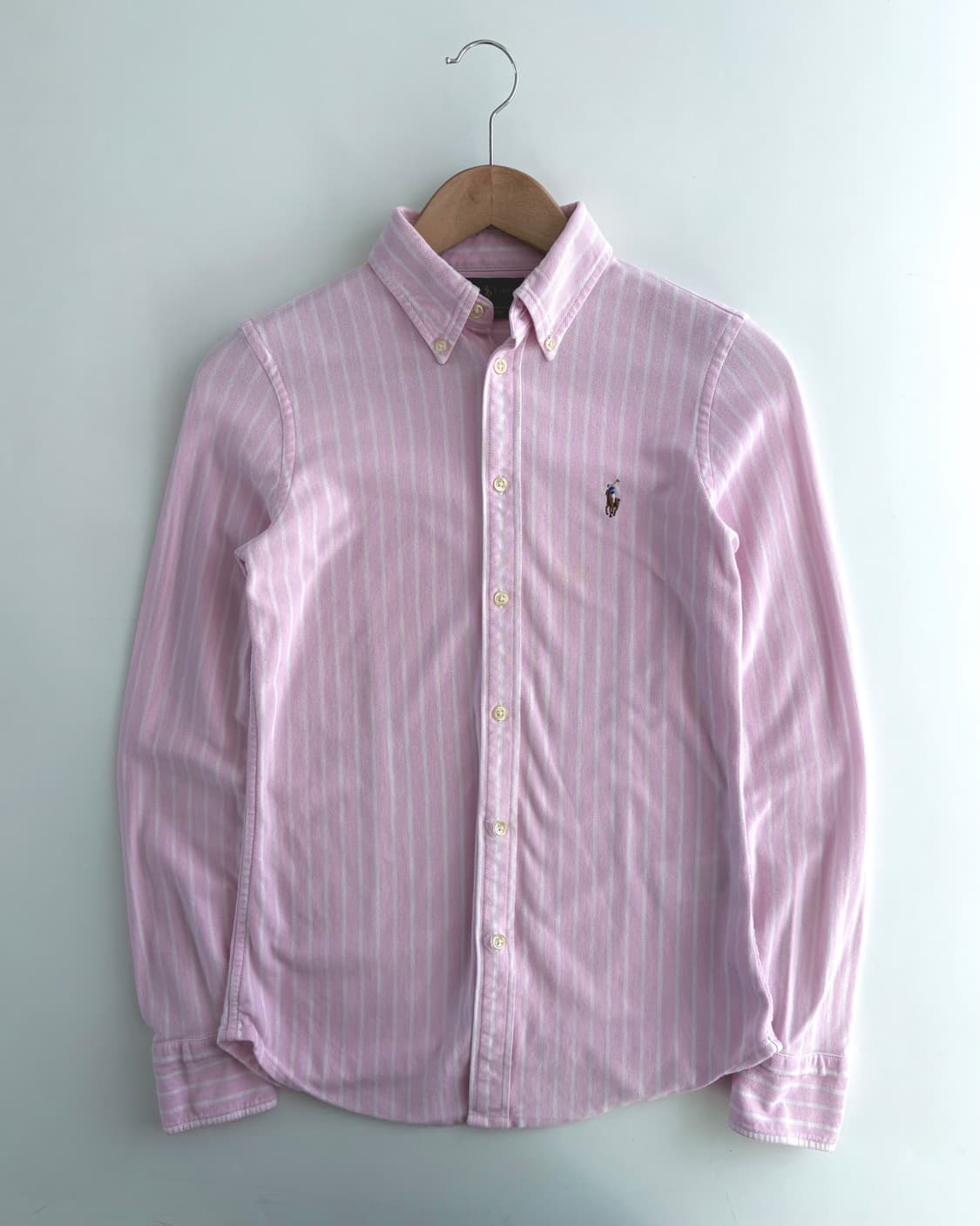 Polo 폴로 랄프로렌 신형 핑크 스트라이프 니트 옥스포드셔츠 상품이미지3
