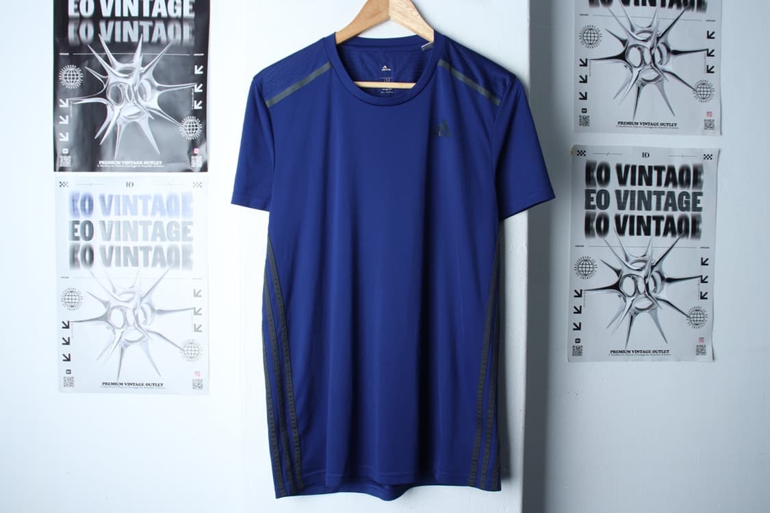(2XL) 아디다스 반팔 티셔츠 빅사이즈 기능성 삼선 블루-H30943 상품이미지2
