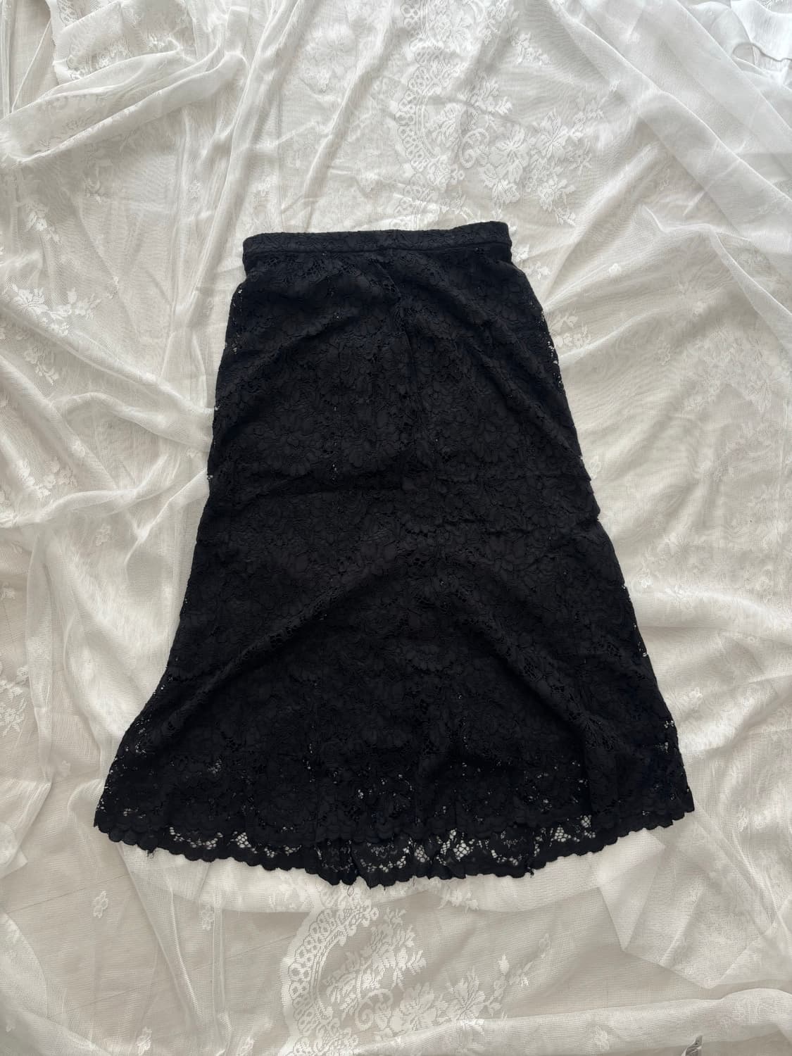 블랙 플로럴 레이스 스커트 상품이미지2
