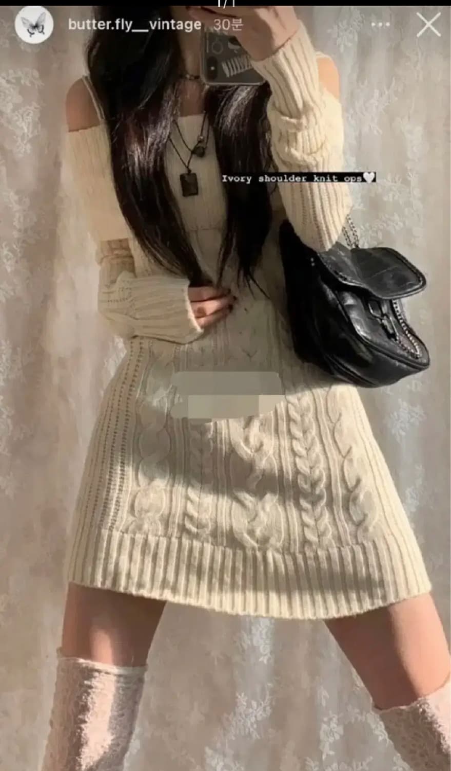 버터플라이 빈티지 니트원피스 상품이미지1