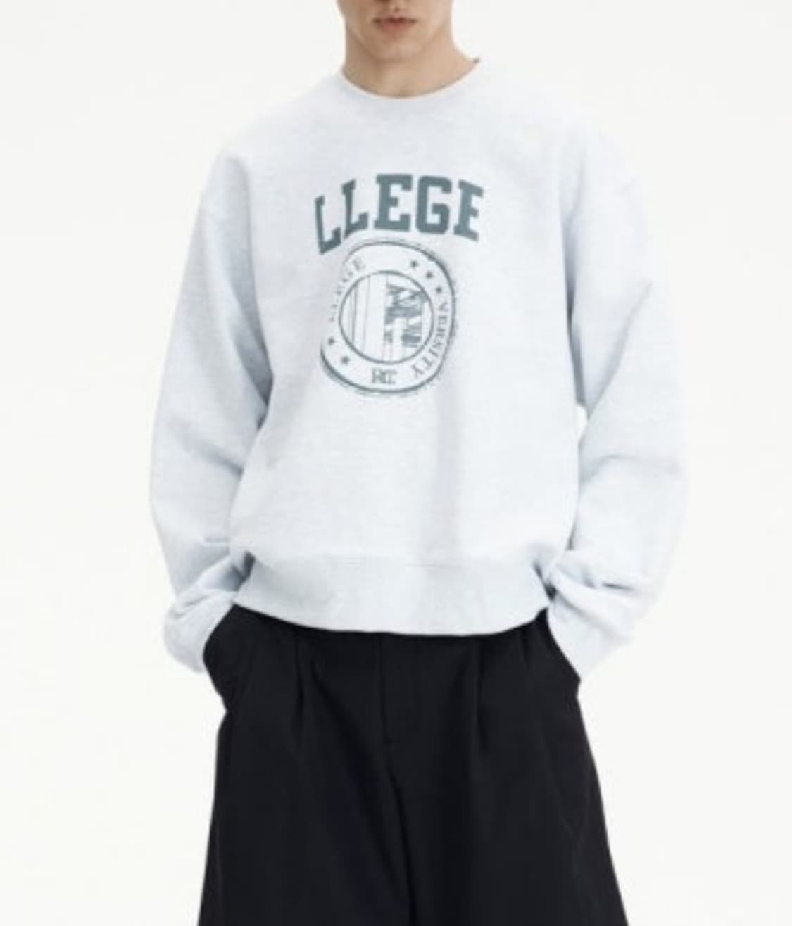 렉토 LLEGE 남성맨투맨 멜란지그레이 M 상품이미지1