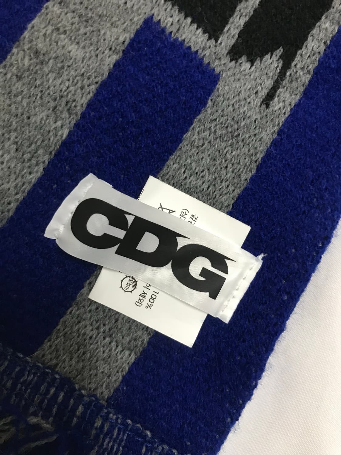 CDG 로고 체크 머플러 블루 상품이미지3