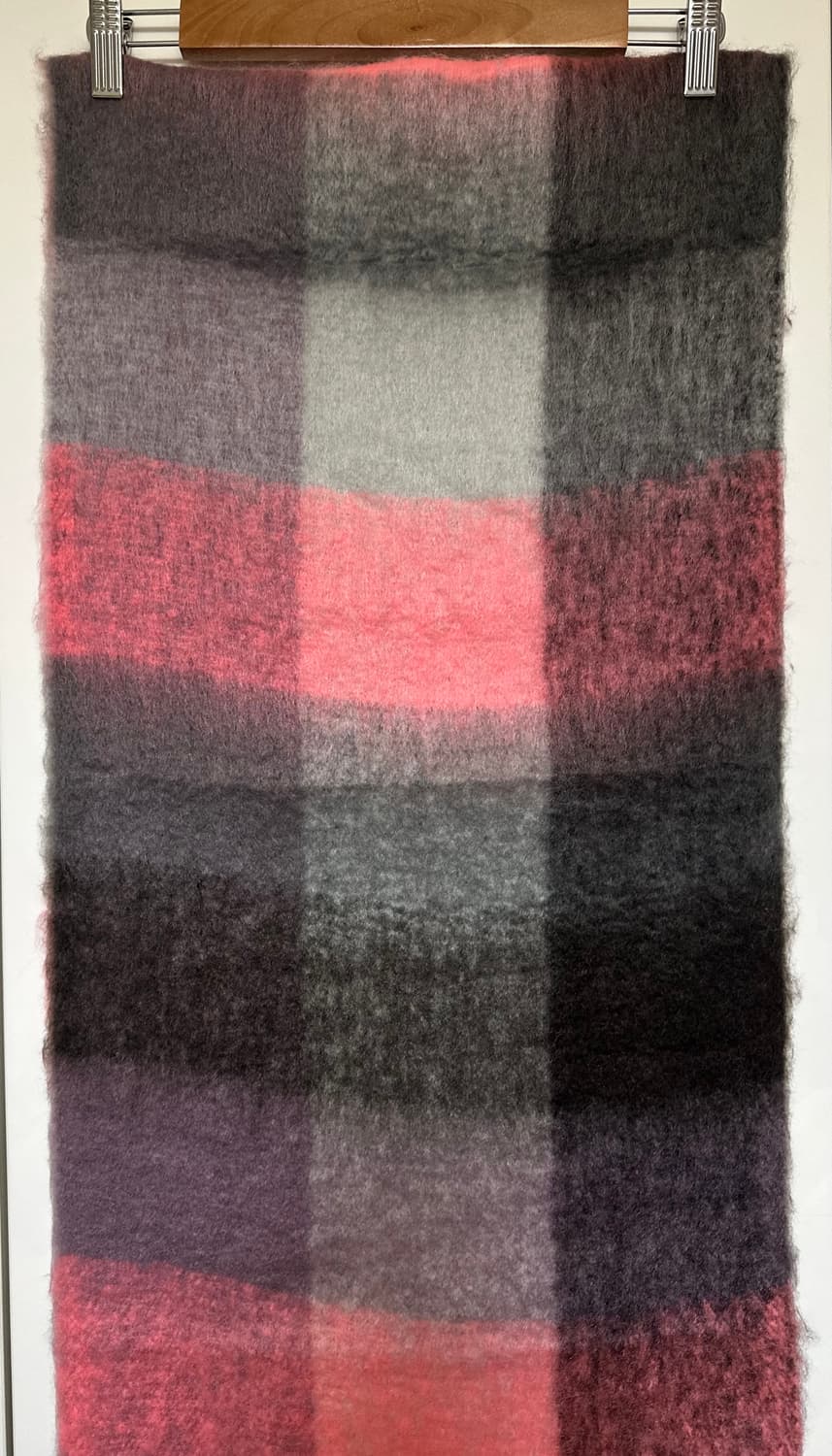 아크네 스튜디오 체크 모헤어울머플러 핑크/그레이 남여공용 상품이미지6