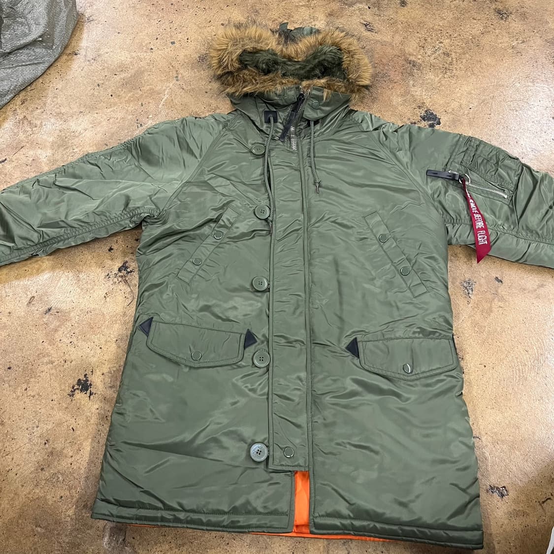 [정품/M] 알파인더스트리 N3B 패딩 야상 올리브 b14 상품이미지3