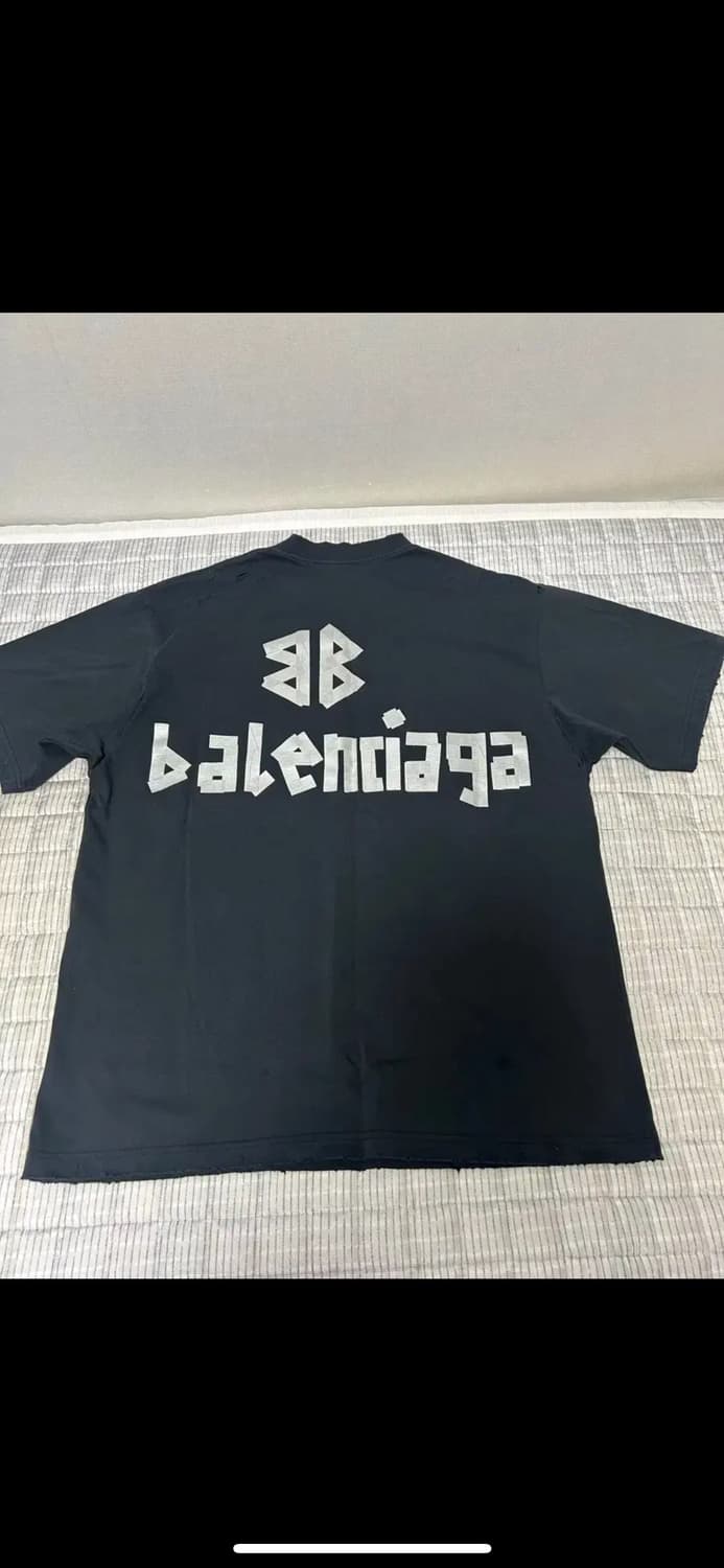 [XL] 발렌시아가 테이프 로고 반팔 티셔츠  상품이미지1