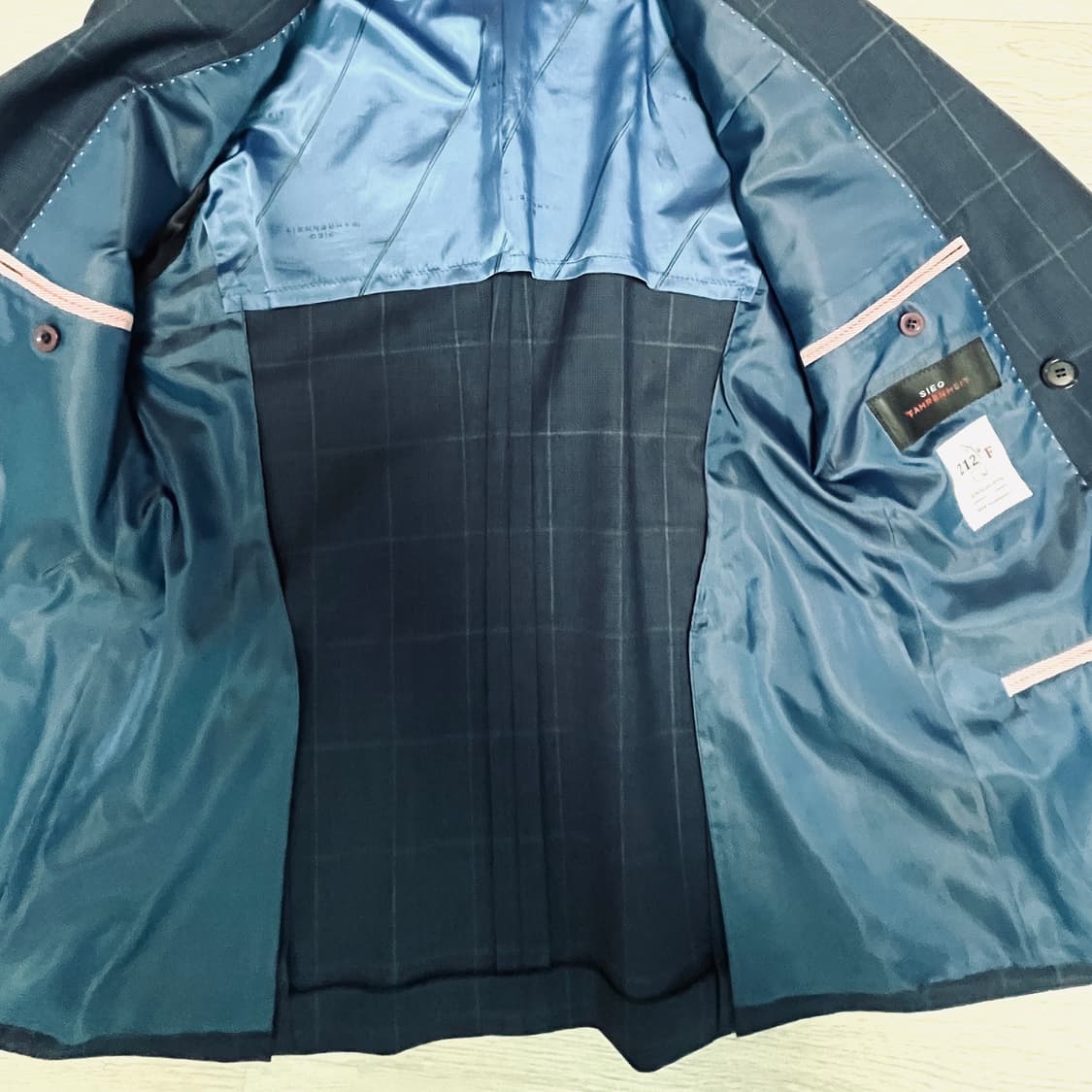 SIEG FAHRENHEIT 슬림 더블 수트 세트 -네이비 (L) 상품이미지3