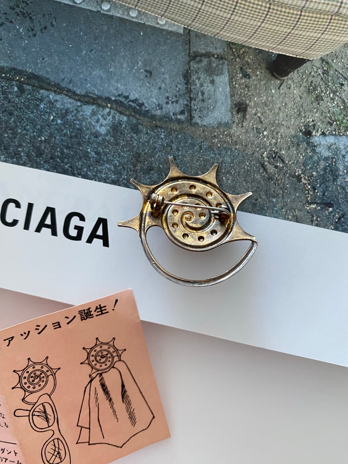 빈티지 진주 장식 스카프링 브론즈 브로치 상품이미지4