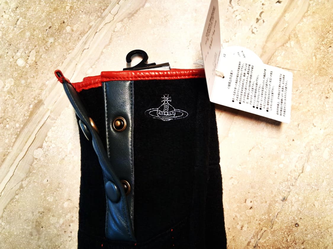 비비안 웨스트우드 orb 자수 투톤 장갑 블랙 (새상품) 상품이미지10