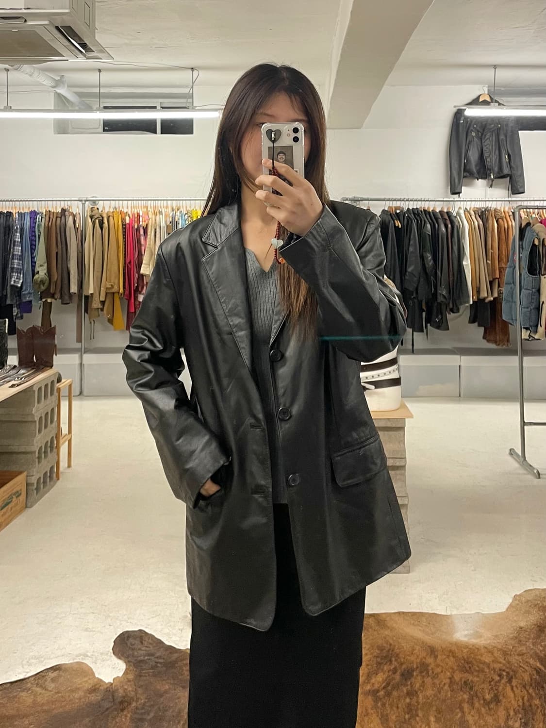 VTG leather blazer jacket 빈티지 레더 블레이져 자켓 상품이미지8