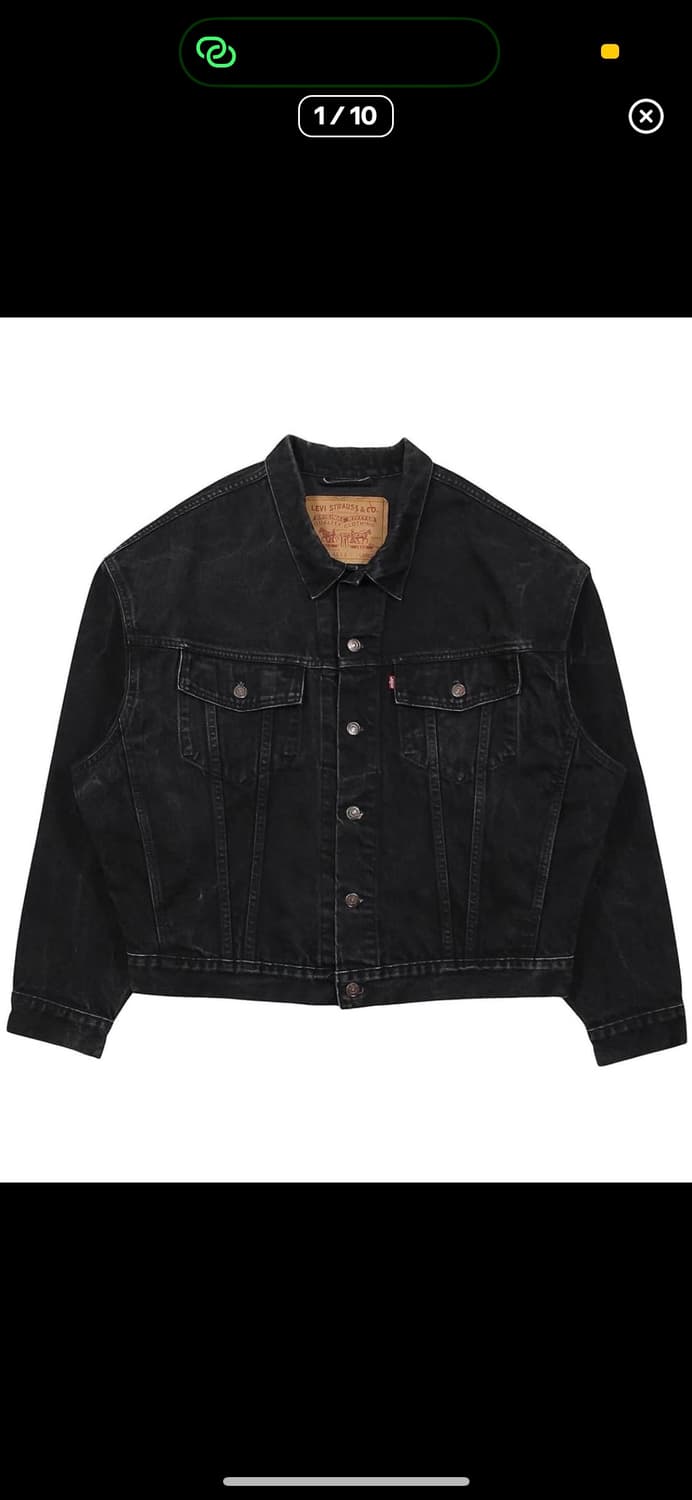 1992 USA 리바이스 70598-4159 블랙 데님 자켓 빈티지 상품이미지1
