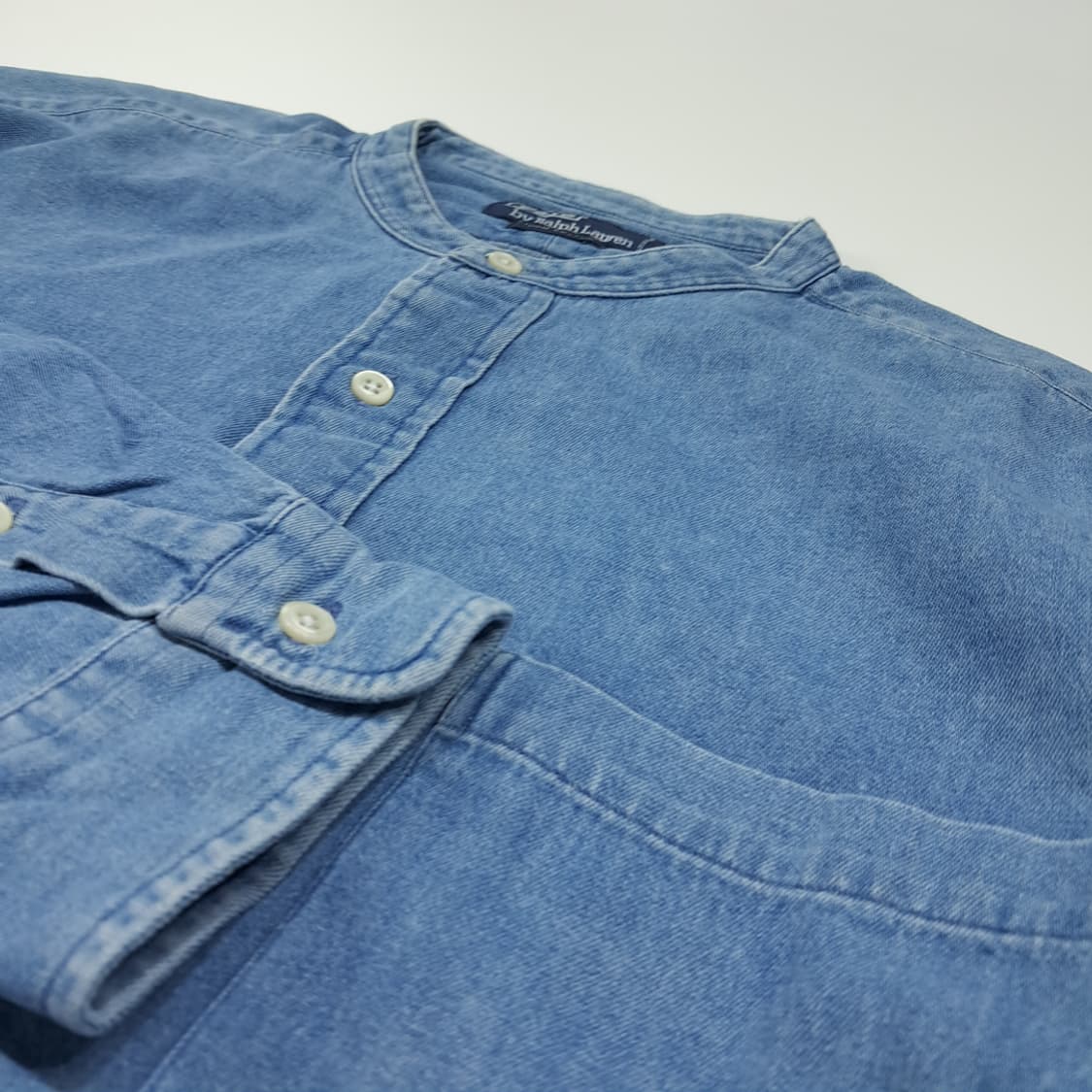 CL890 XL 폴로 90s 싱가포르판 차이나칼라 데님 셔츠 남방 상품이미지4