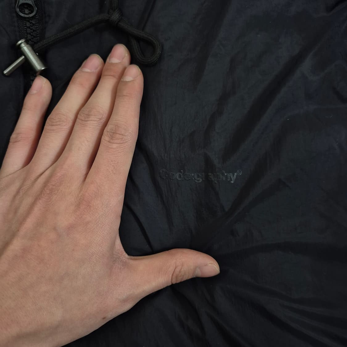 코드그라피 오버핏 후드 패딩 점퍼 L(100) 상품이미지4