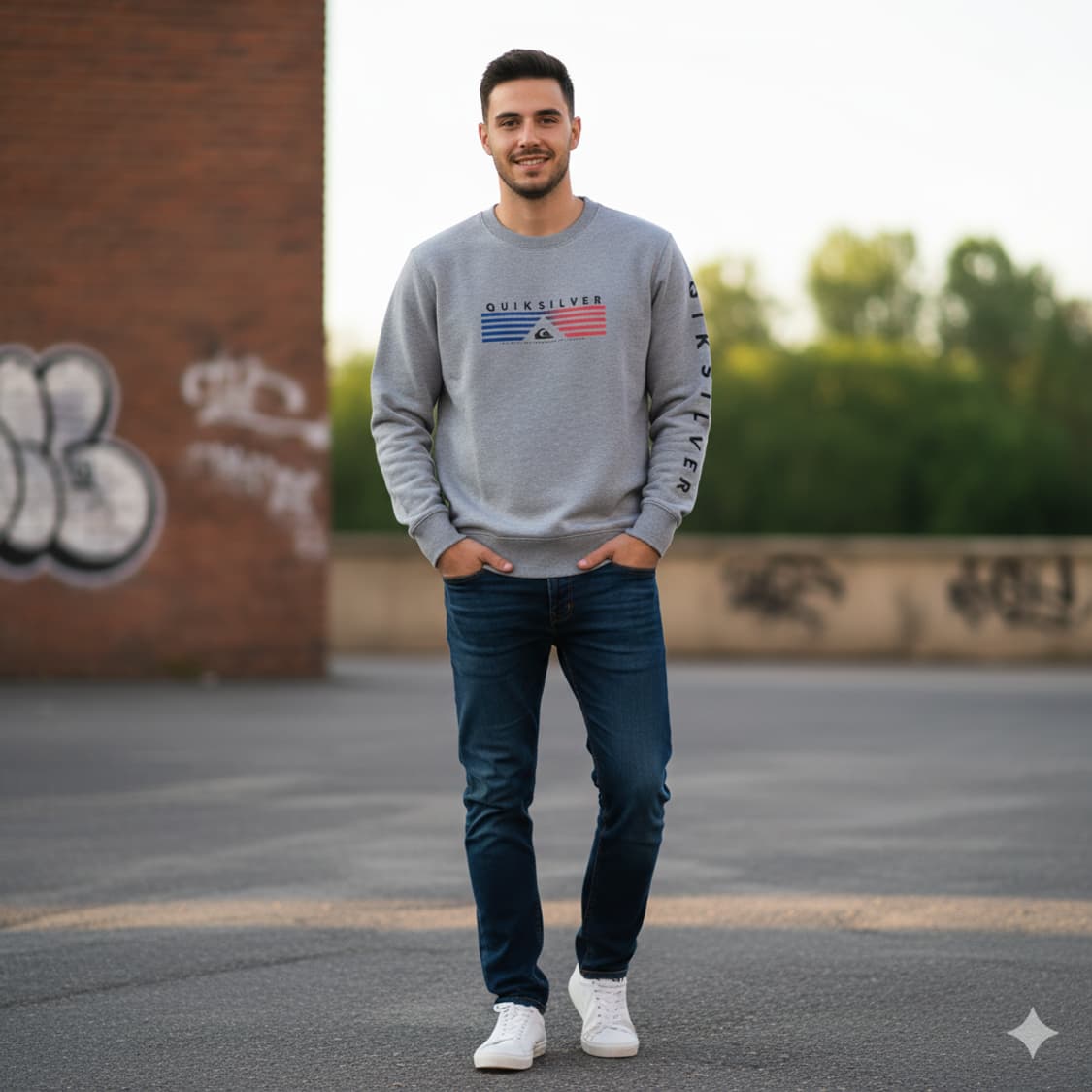 퀵실버 기모 맨투맨 L 상품이미지2