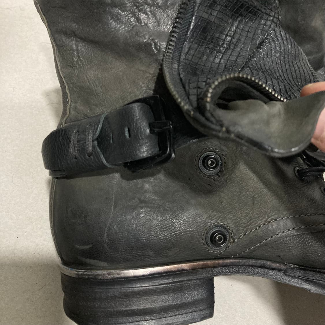 A.S.98 드레이프 랩 레더 부츠 상품이미지8