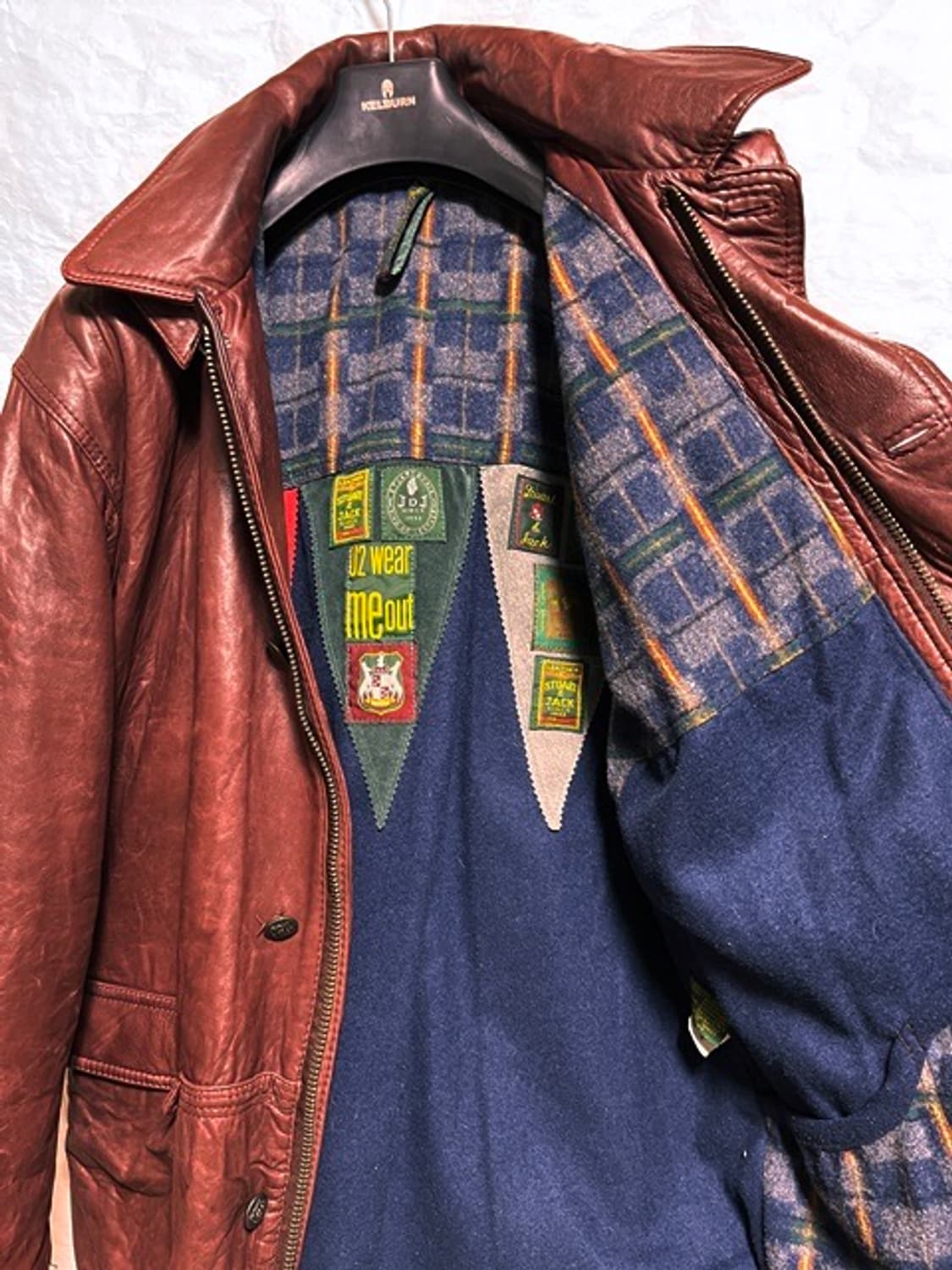 90s레트로 U2Wear MeOut 리얼 가죽자켓 루즈 M 105~110 상품이미지3