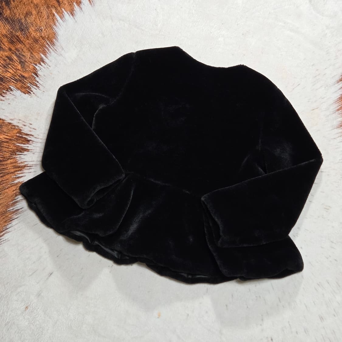 빈티지 프릴 블랙 퍼 자켓 상품이미지5