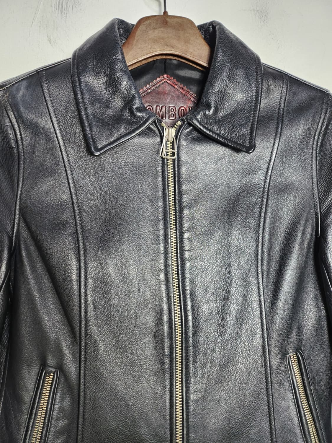 톰보이 레더 카라 가죽 자켓 상품이미지2