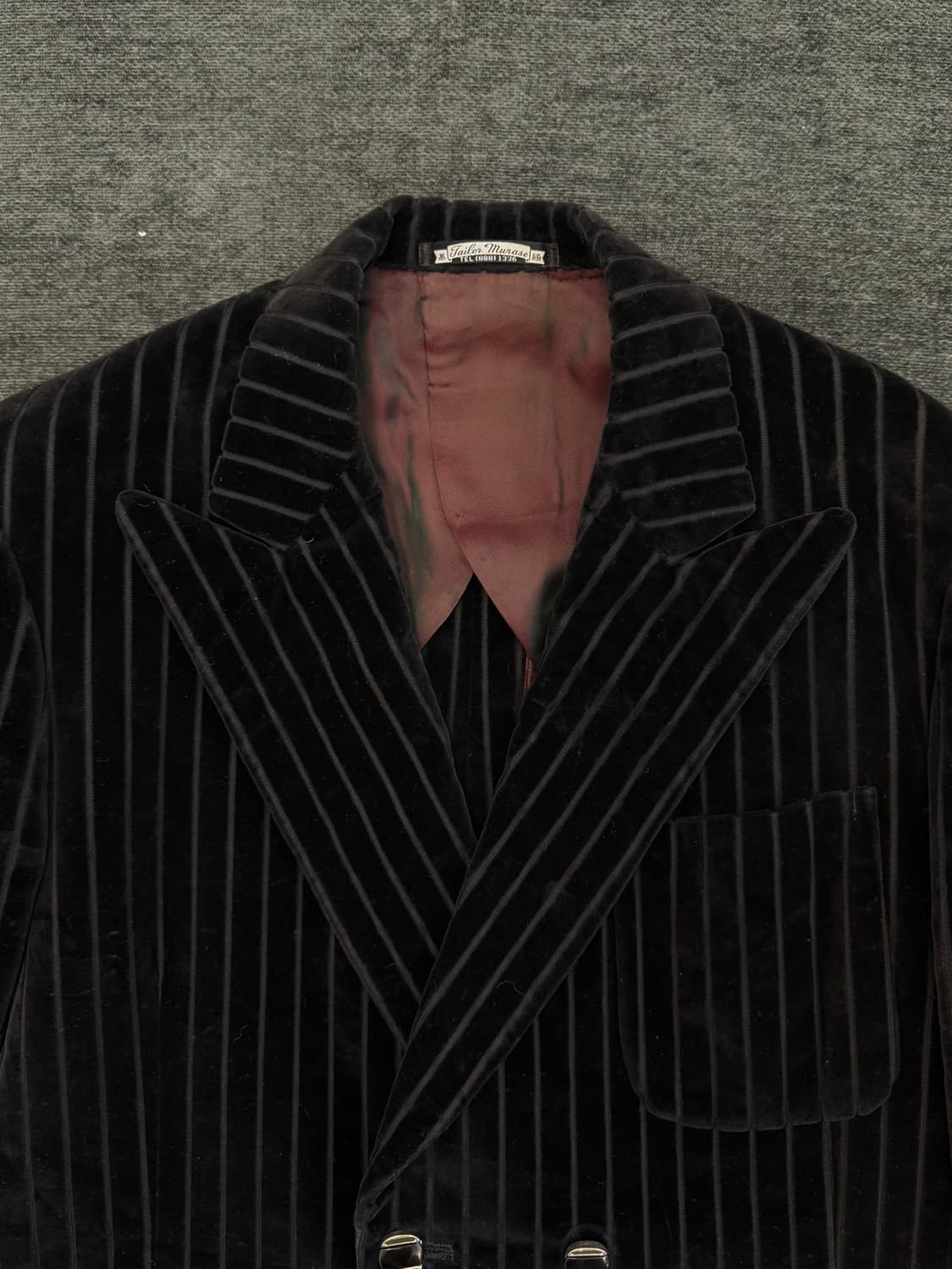 빈티지 벨벳 스트라이프 더블 테일러드 자켓 상품이미지4