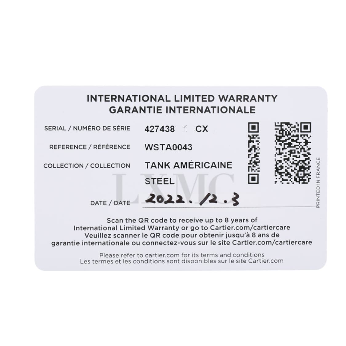 까르띠에 탱크 아메리칸 워치 스틸 가죽시계 WSTA0043 상품이미지9