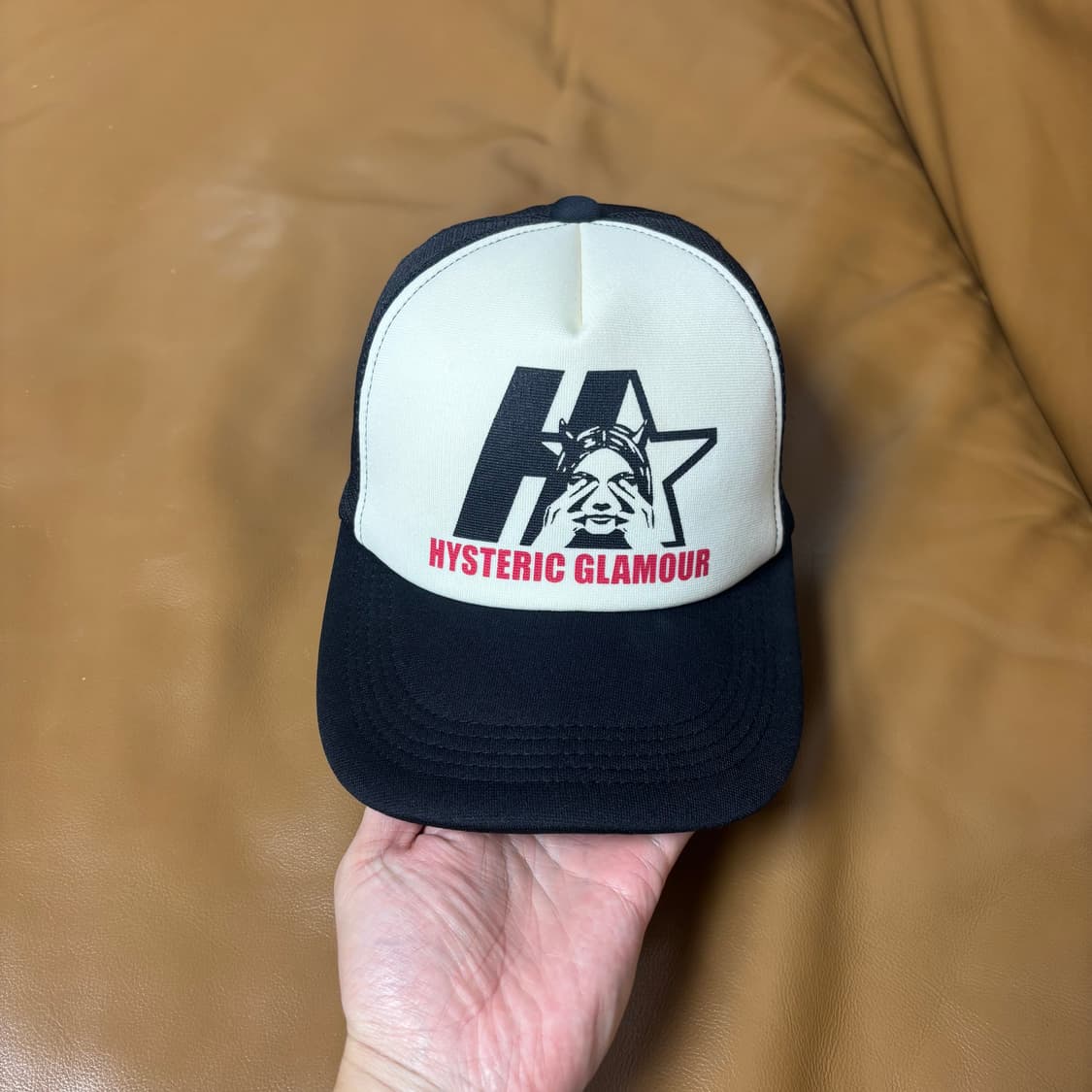 Hysteric Glamour 히스테릭글래머 블랙 메쉬 6패널 볼캡 모자 상품이미지2