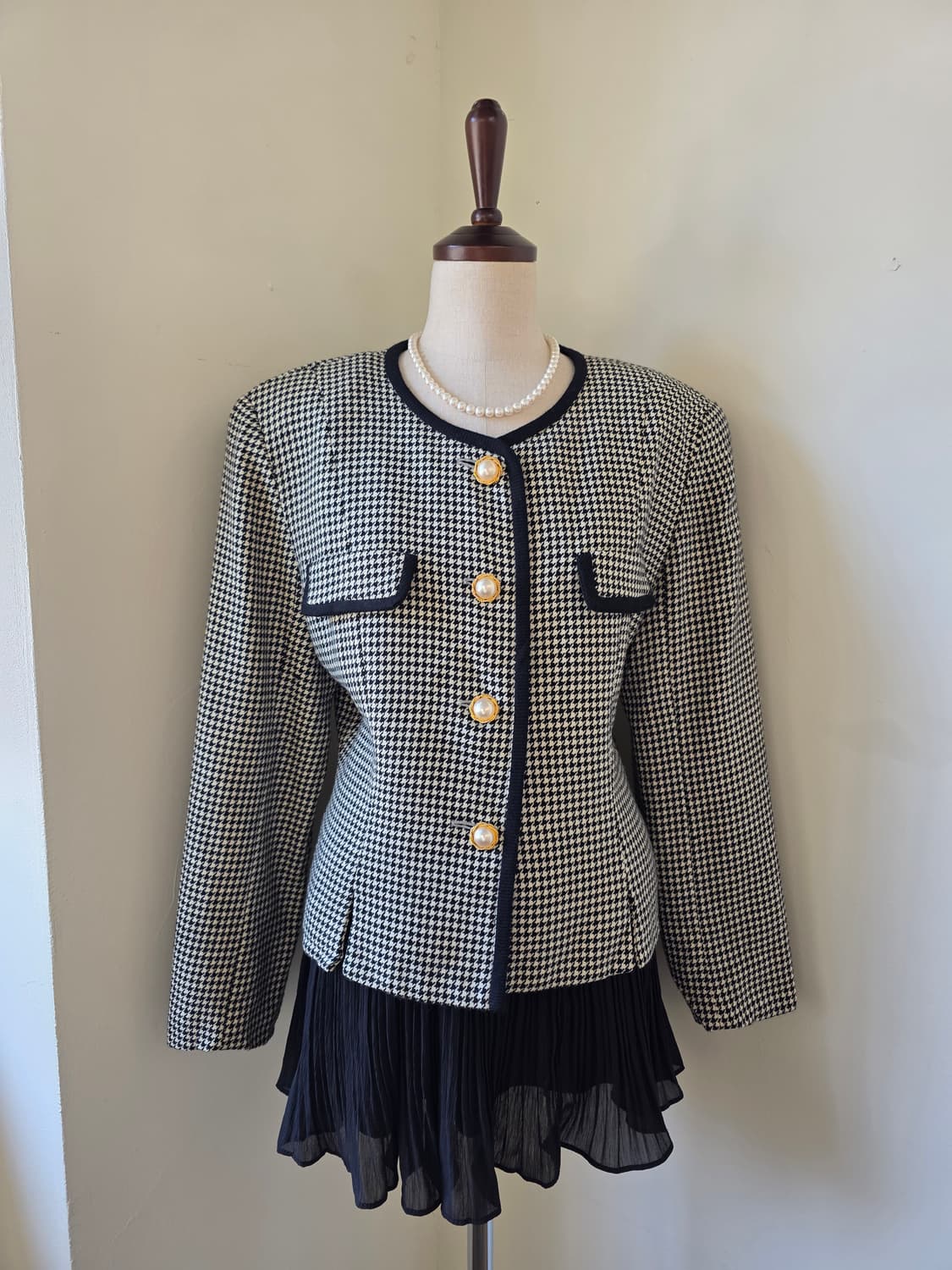 하운드투스 체크 금장 버튼 자켓 상품이미지2