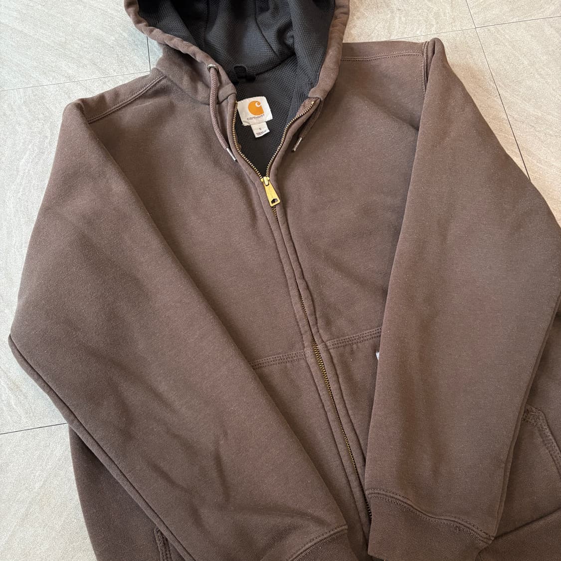 칼하트 정푸 써멀 썬 페이딩 브라운 후드 집업 상품이미지9