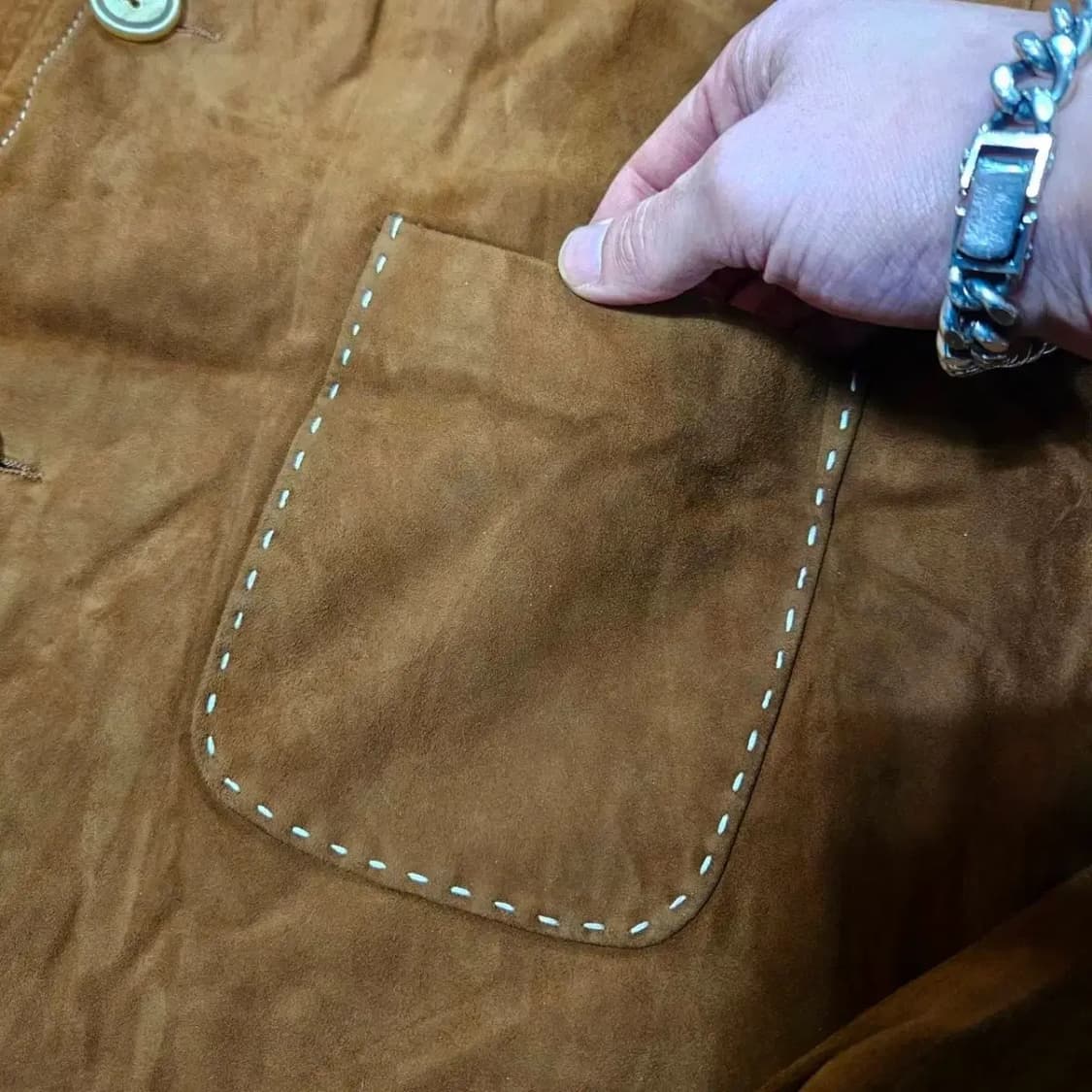 라마따(La-Matta)in Italy 염소가죽 스티치 웨스턴 셔츠 자켓 상품이미지5