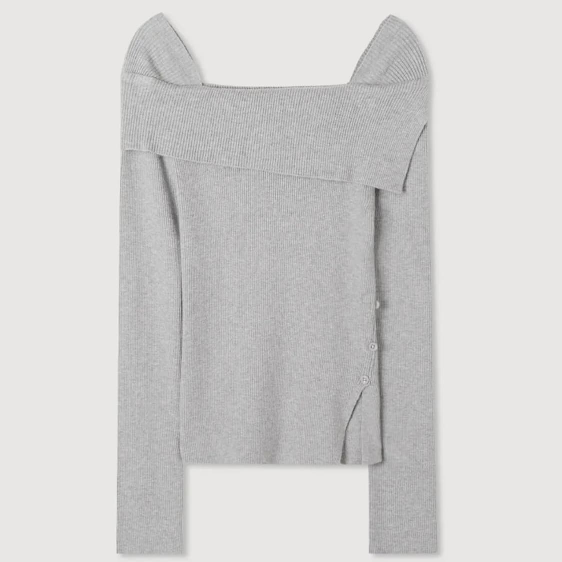 미쏘 버튼업 언발숄더 풀오버 상품이미지1