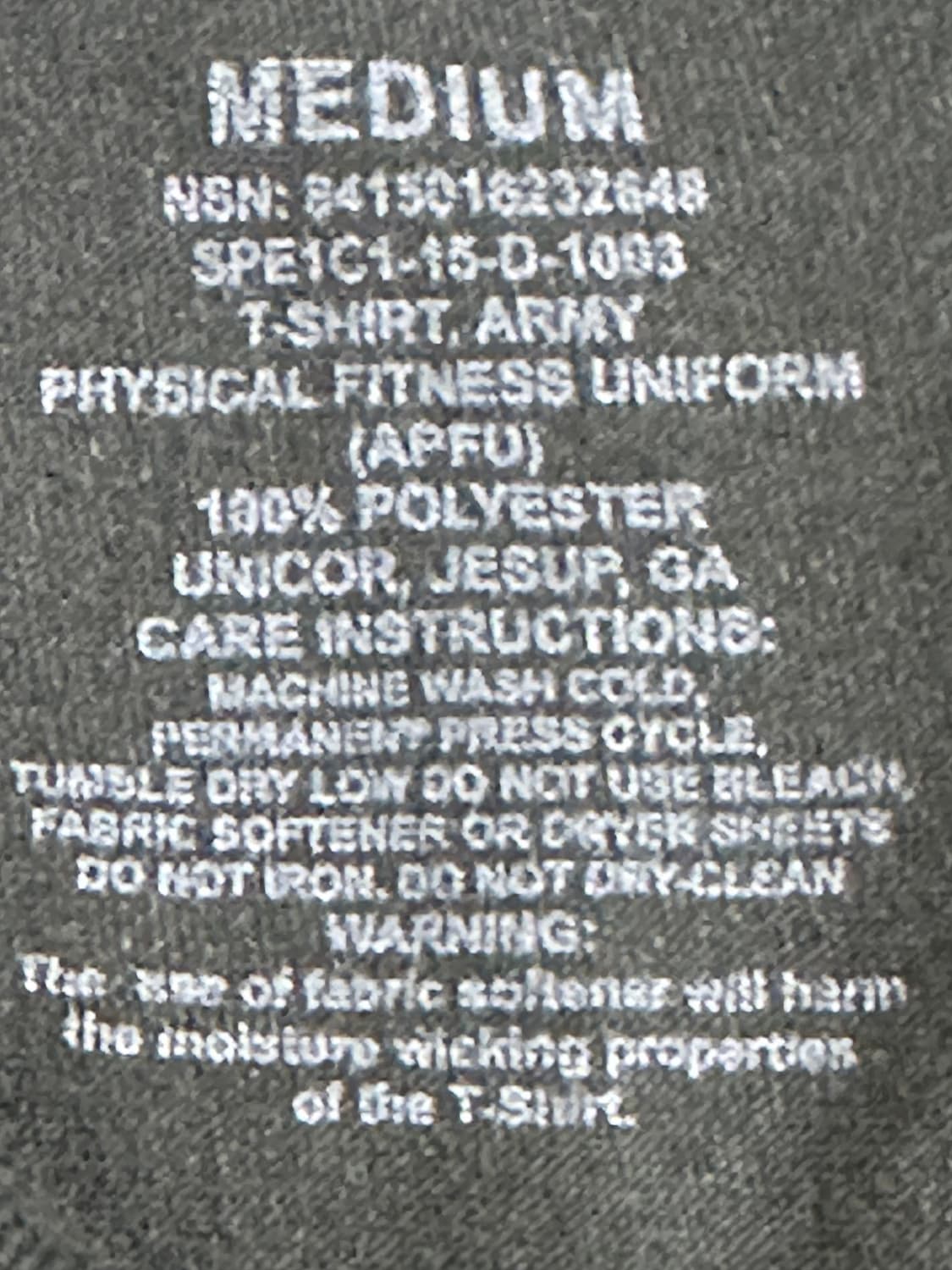 미육군 APFU 체육복 트레이닝복 긴팔 티셔츠 (M) (3) 상품이미지7