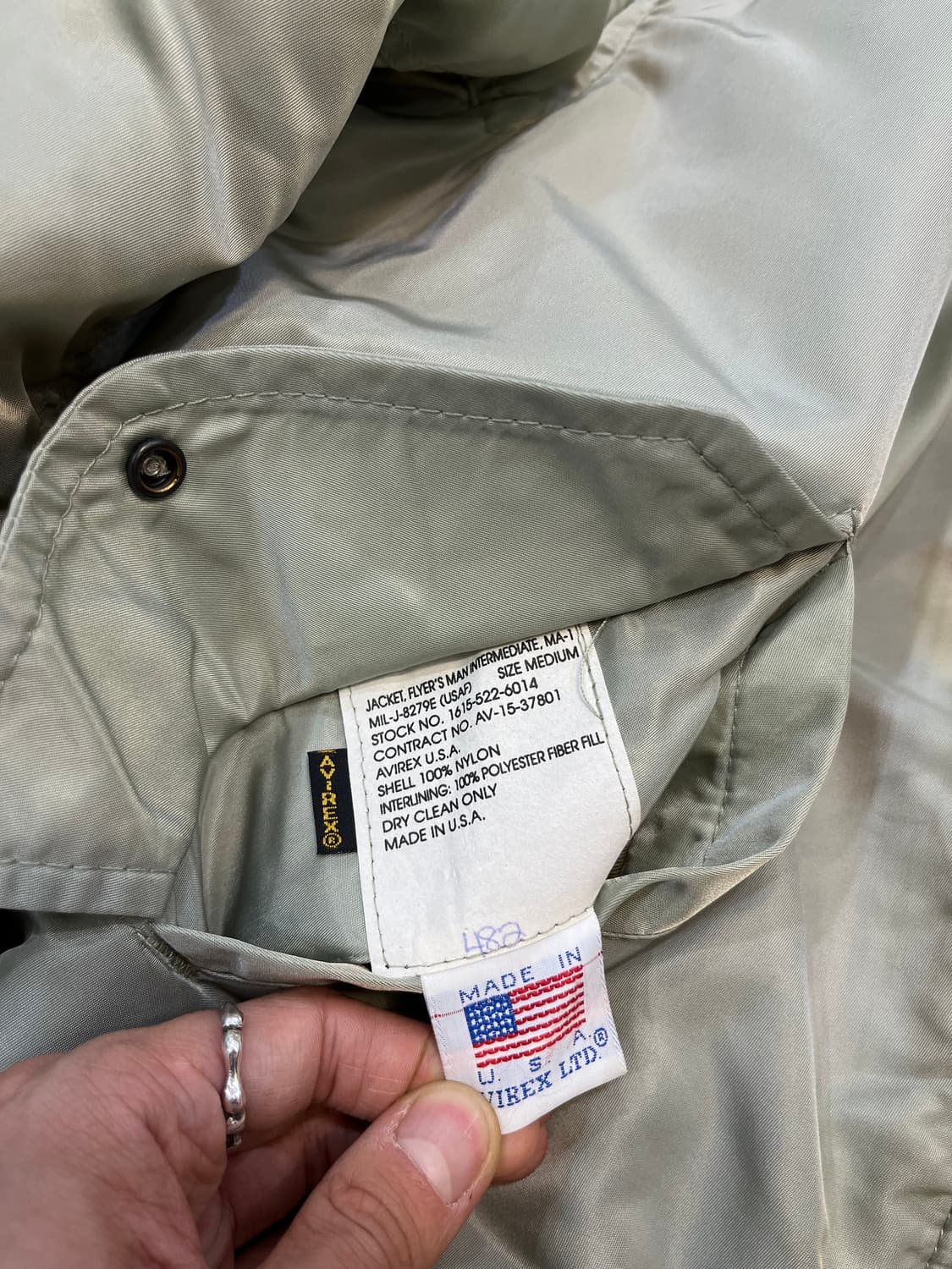 아비렉스 USA MA-1 플라이트 자켓 상품이미지6