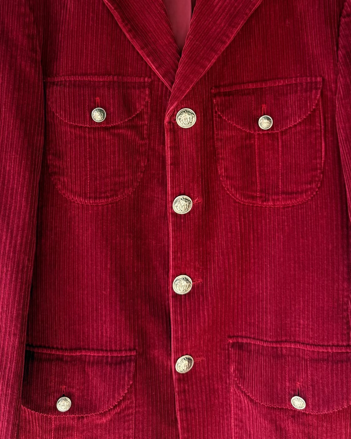 VERSACE corduroy button point red blazer 상품이미지3